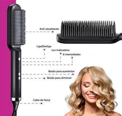 Escova Alisadora Professional Styler - Cabelos Lisos em Menos de 7 Minutos